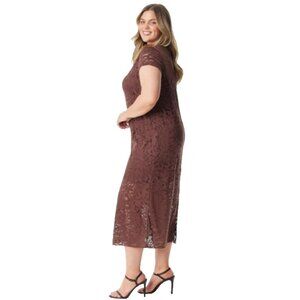 Brown Lace Dress 2x Jessica Simpson Detachable Tank Dress Underneath Whimsigoth